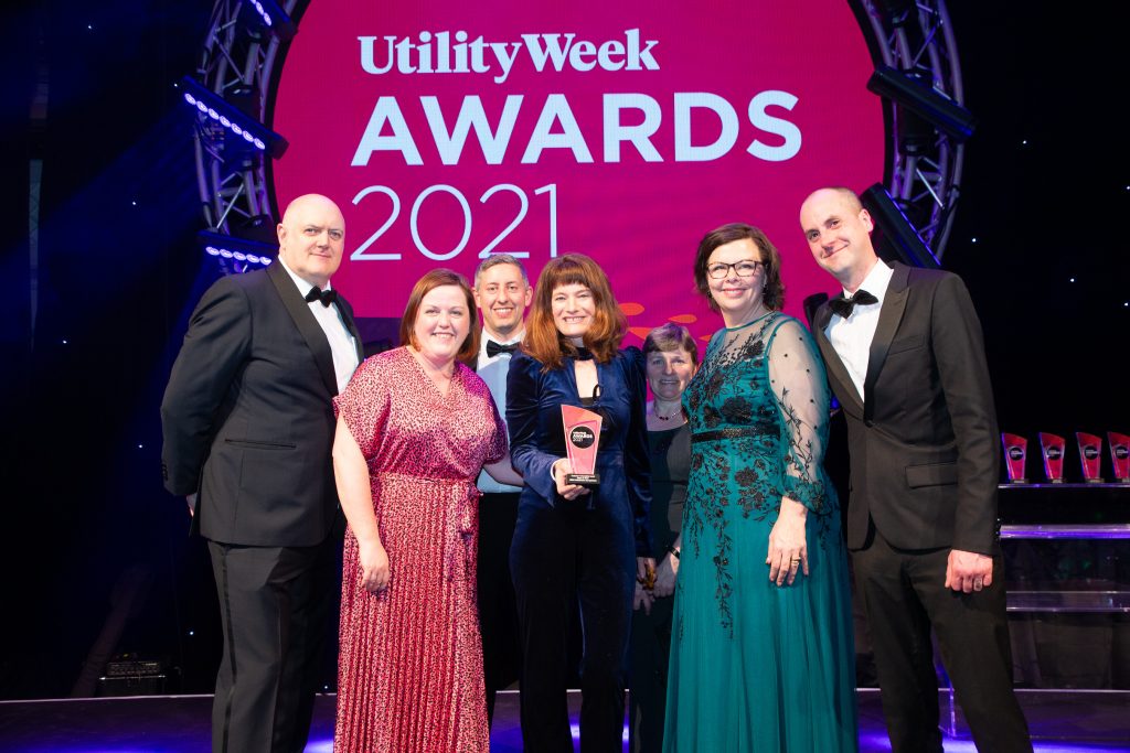 Home and Well Team Winning the Customer Culnerability Award as the delayed 2021 Utility Week Awards